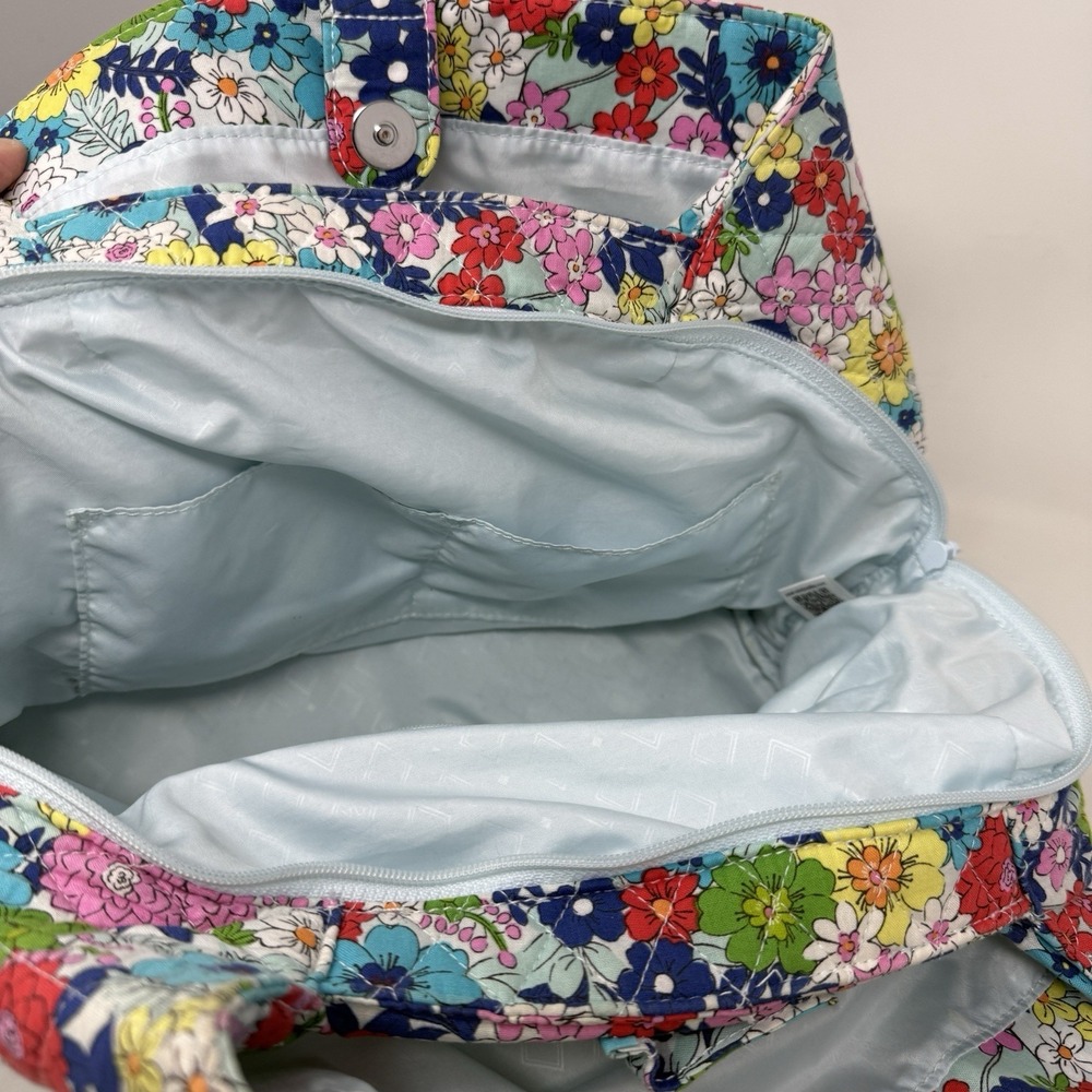 Vera Bradley Shoulder Bag Triple Compartment Far Out Floral Quilted Purse Boho - Picture 12 of 14